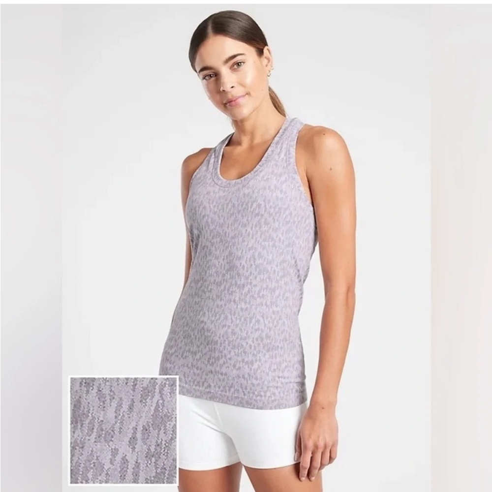 Athleta Summer 2021 momentum allure print tank in light gray S/657689 size L